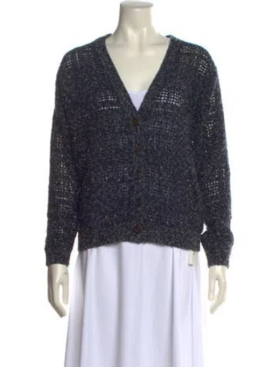 Pre-owned Brunello Cucinelli V-neck Sweater In Blue