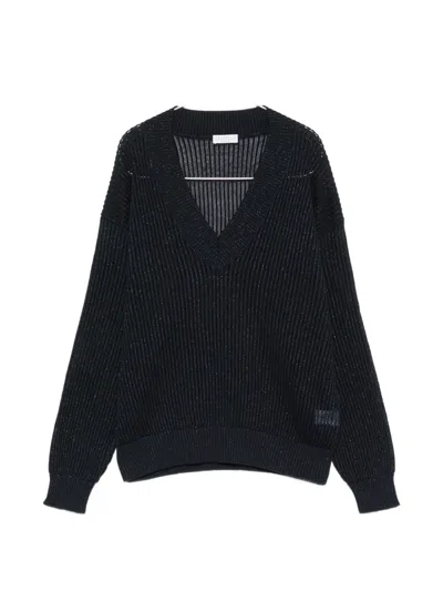 Brunello Cucinelli V-neck Sweater In Black