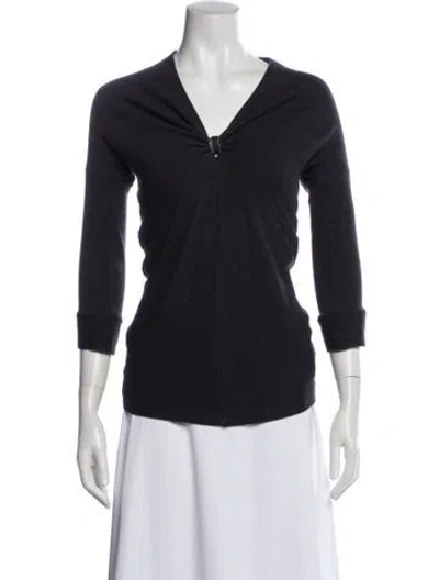 Pre-owned Brunello Cucinelli V-neck Sweater In Blue