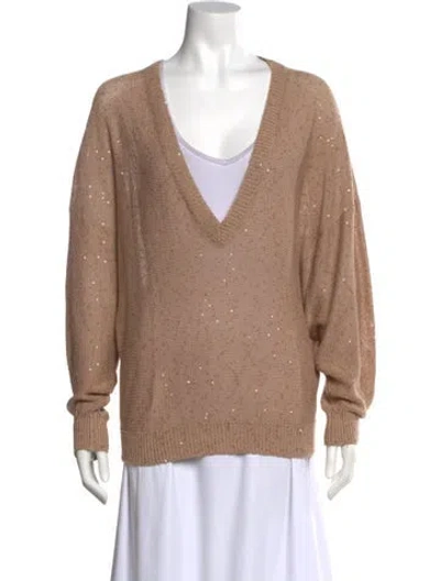 Pre-owned Brunello Cucinelli V-neck Sweater In Brown
