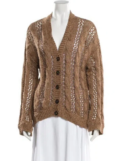 Pre-owned Brunello Cucinelli V-neck Sweater In Brown