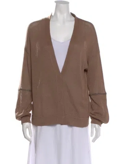 Pre-owned Brunello Cucinelli V-neck Sweater In Brown