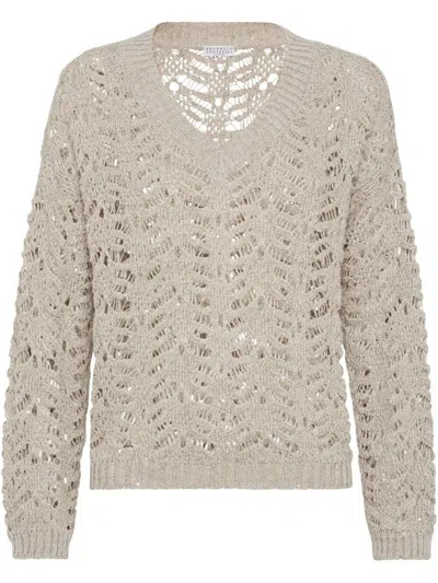 BRUNELLO CUCINELLI BRUNELLO CUCINELLI VNECK SWEATER CLOTHING