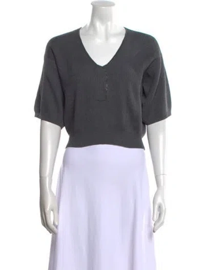 Pre-owned Brunello Cucinelli V-neck Sweater In Gray