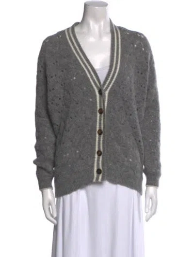 Pre-owned Brunello Cucinelli V-neck Sweater In Gray