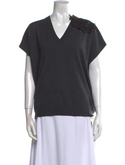 Pre-owned Brunello Cucinelli V-neck Sweater In Gray