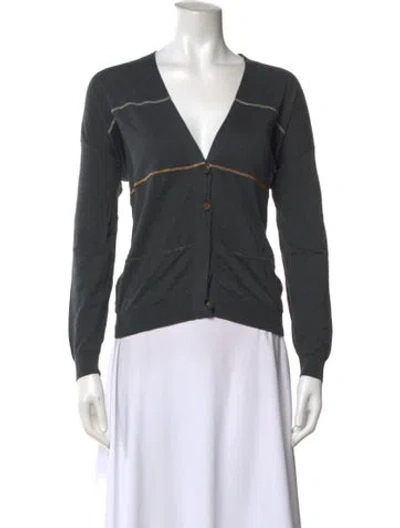 Pre-owned Brunello Cucinelli V-neck Sweater In Gray