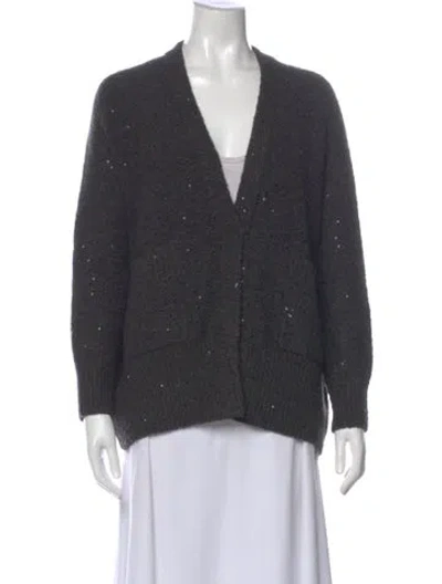 Pre-owned Brunello Cucinelli V-neck Sweater In Gray