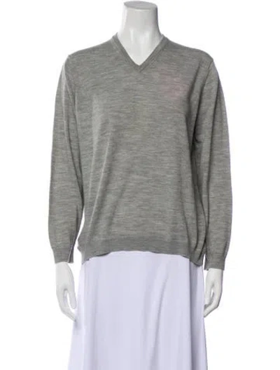 Pre-owned Brunello Cucinelli V-neck Sweater In Gray