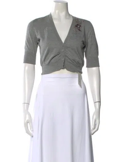 Pre-owned Brunello Cucinelli V-neck Sweater In Gray