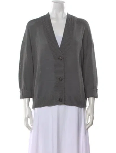 Pre-owned Brunello Cucinelli V-neck Sweater In Gray