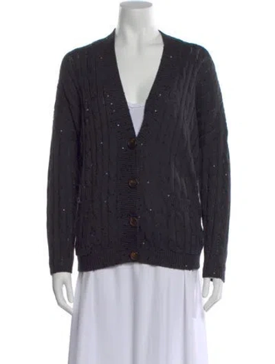 Pre-owned Brunello Cucinelli V-neck Sweater In Gray