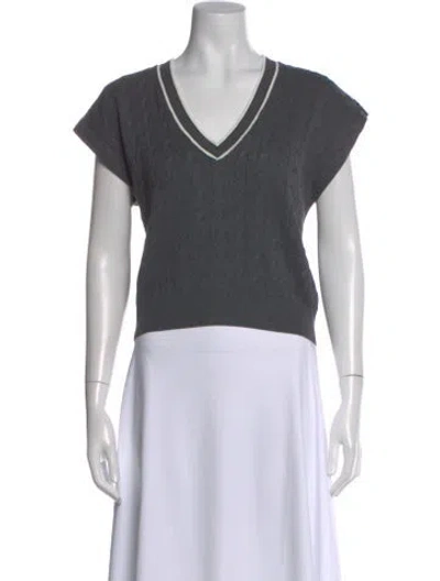 Pre-owned Brunello Cucinelli V-neck Sweater In Gray