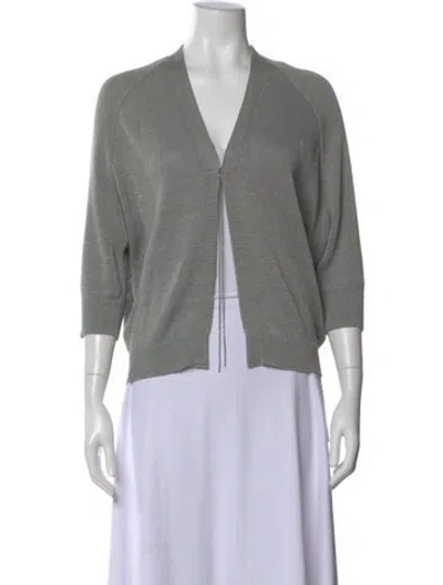 Pre-owned Brunello Cucinelli V-neck Sweater In Gray