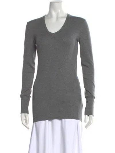 Pre-owned Brunello Cucinelli V-neck Sweater In Gray