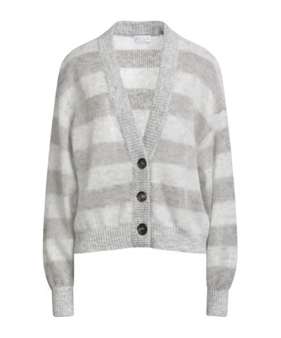 Brunello Cucinelli V-neck Sweater In Animal Print