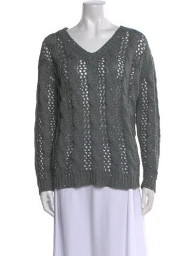 Pre-owned Brunello Cucinelli V-neck Sweater In Green