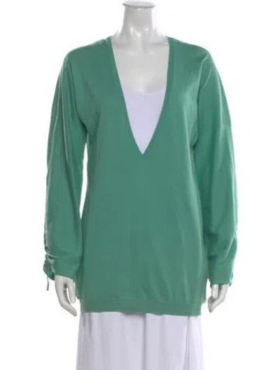 Pre-owned Brunello Cucinelli V-neck Sweater In Green