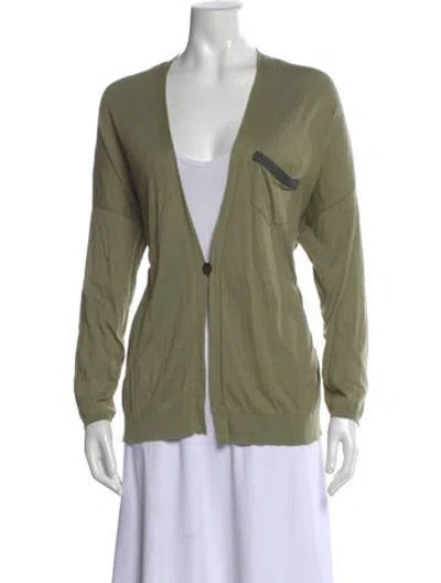 Pre-owned Brunello Cucinelli V-neck Sweater In Green