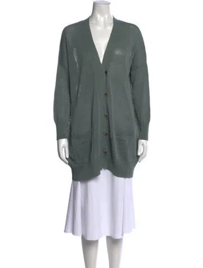 Pre-owned Brunello Cucinelli V-neck Sweater In Green