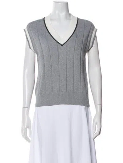 Pre-owned Brunello Cucinelli V-neck Sweater In Grey