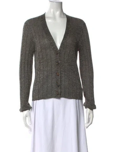 Pre-owned Brunello Cucinelli V-neck Sweater In Grey/metallic