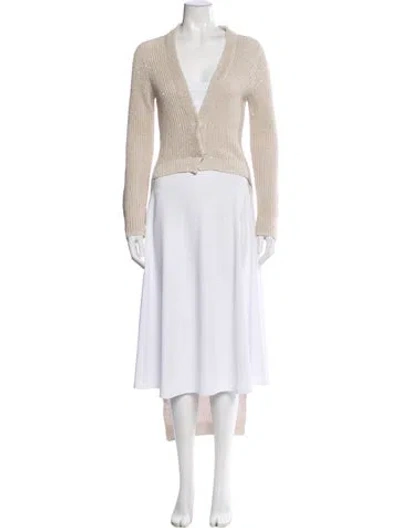 Pre-owned Brunello Cucinelli V-neck Sweater In Neutral