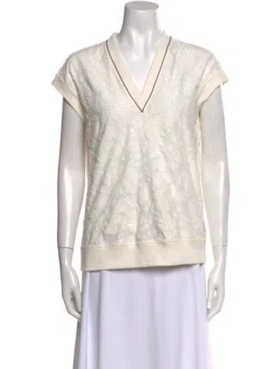 Pre-owned Brunello Cucinelli V-neck Sweater In Neutral
