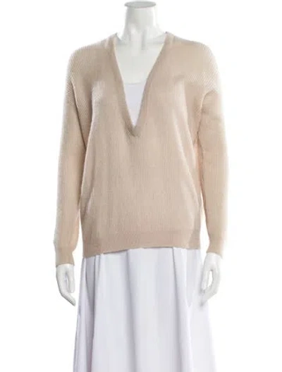 Pre-owned Brunello Cucinelli V-neck Sweater In Neutral