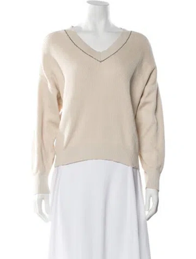 Pre-owned Brunello Cucinelli V-neck Sweater In Neutral