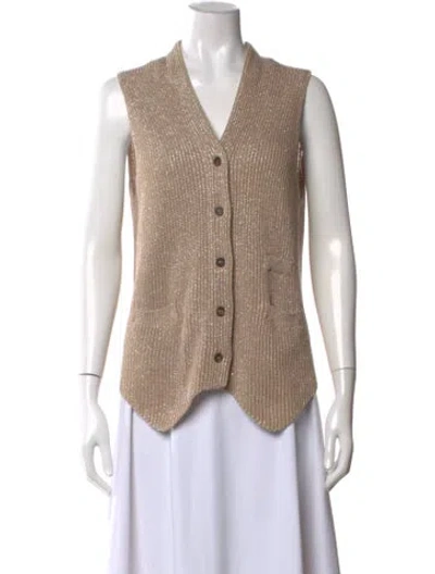 Pre-owned Brunello Cucinelli V-neck Sweater In Neutral