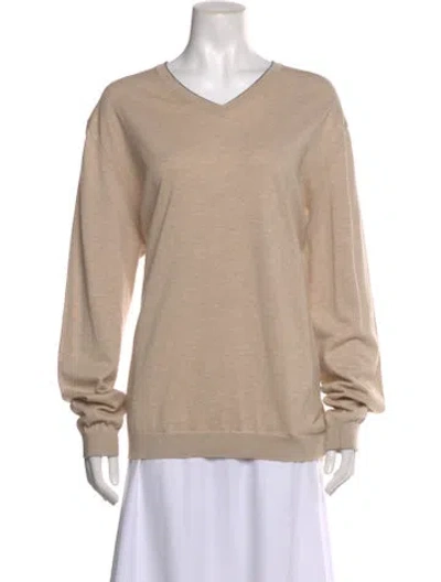 Pre-owned Brunello Cucinelli V-neck Sweater In Neutral