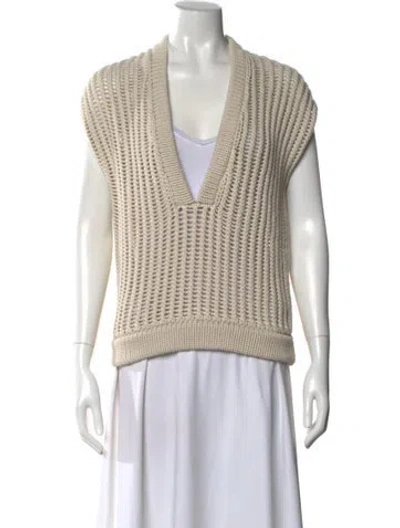 Pre-owned Brunello Cucinelli V-neck Sweater In Neutral