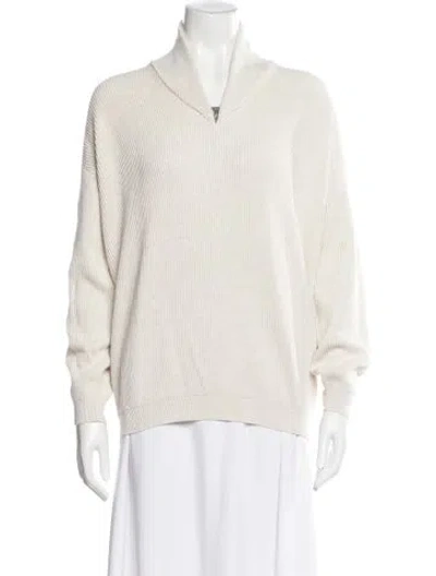 Pre-owned Brunello Cucinelli V-neck Sweater In Neutral