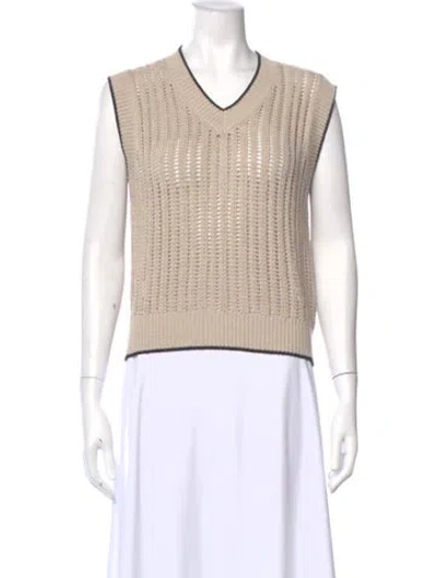 Pre-owned Brunello Cucinelli V-neck Sweater In Neutral
