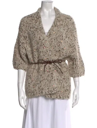 Pre-owned Brunello Cucinelli V-neck Sweater In Neutral