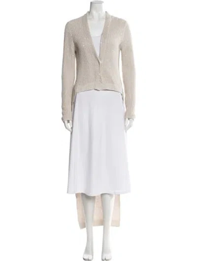 Pre-owned Brunello Cucinelli V-neck Sweater In Neutral