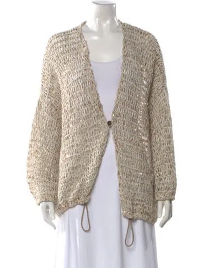 Pre-owned Brunello Cucinelli V-neck Sweater In Neutral