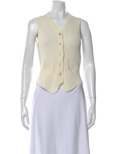 Pre-owned Brunello Cucinelli V-neck Sweater In Neutral
