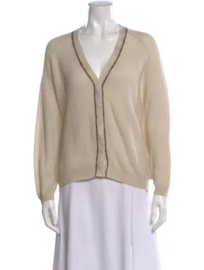 Pre-owned Brunello Cucinelli V-neck Sweater In Neutral