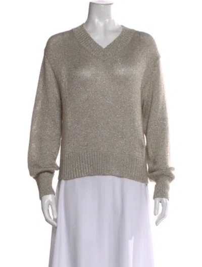 Pre-owned Brunello Cucinelli V-neck Sweater In Neutral