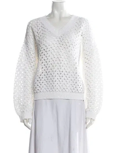 Pre-owned Brunello Cucinelli V-neck Sweater In Neutral