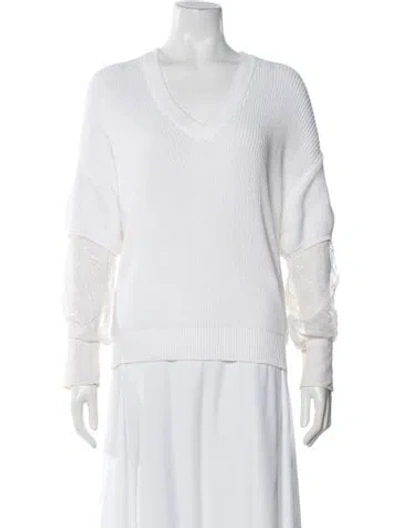 Pre-owned Brunello Cucinelli V-neck Sweater In Neutral