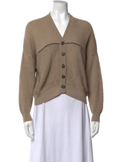 Pre-owned Brunello Cucinelli V-neck Sweater In Neutrals