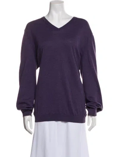 Pre-owned Brunello Cucinelli V-neck Sweater In Purple