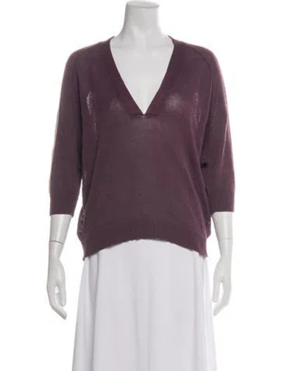 Pre-owned Brunello Cucinelli V-neck Sweater In Purple