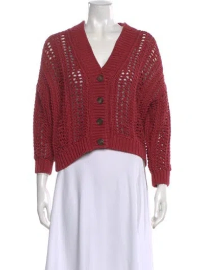 Pre-owned Brunello Cucinelli V-neck Sweater In Red