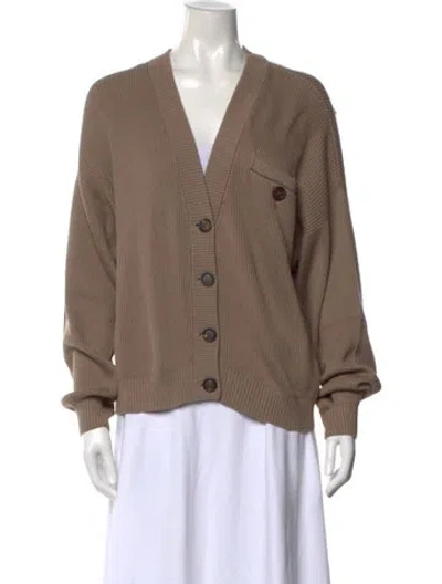 Pre-owned Brunello Cucinelli V-neck Sweater W/ Tags In Brown