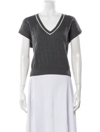 Pre-owned Brunello Cucinelli V-neck Sweater W/ Tags In Gray