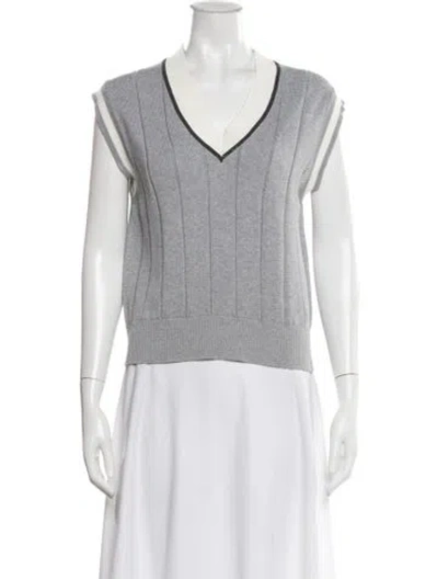 Pre-owned Brunello Cucinelli V-neck Sweater W/ Tags In Neutral